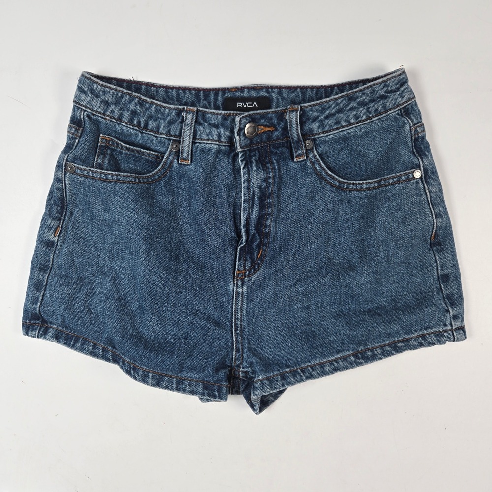 RVCA Azalea Denim Shorts Womens 26 Blue High Waisted Medium Wash Casual Summer‎